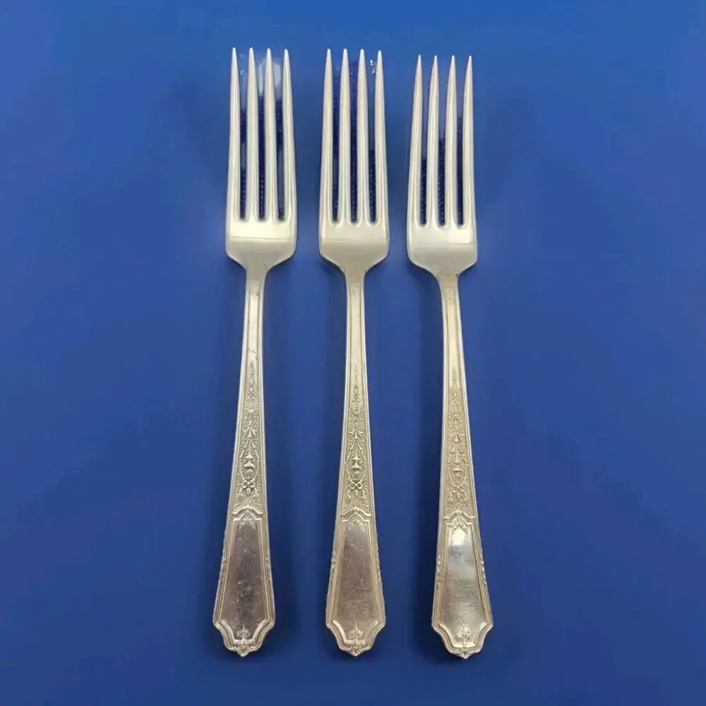 1847 Rogers Bros Ancestral Silverplate Set of 3 Dinner Fork Discontinued